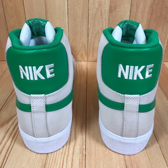 Nike SB Zoom Blazer Mid White Green Skate Shoes - Picture 3 of 5